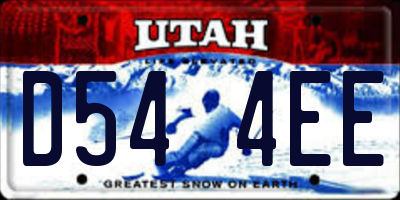 UT license plate D544EE