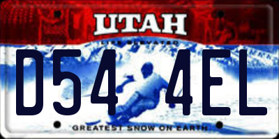 UT license plate D544EL