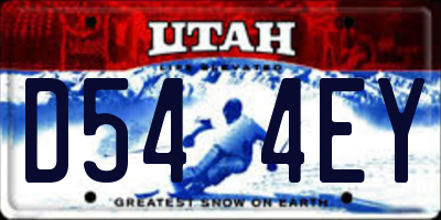 UT license plate D544EY