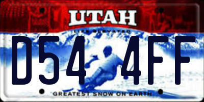 UT license plate D544FF