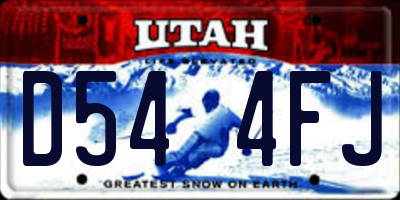 UT license plate D544FJ