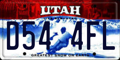 UT license plate D544FL