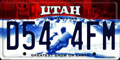 UT license plate D544FM