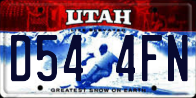 UT license plate D544FN