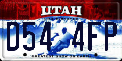 UT license plate D544FP