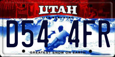UT license plate D544FR