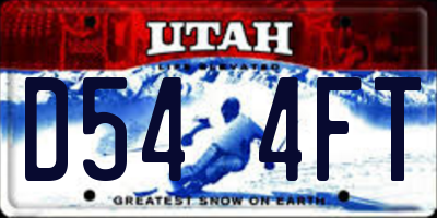 UT license plate D544FT