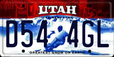 UT license plate D544GL