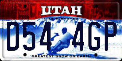 UT license plate D544GP