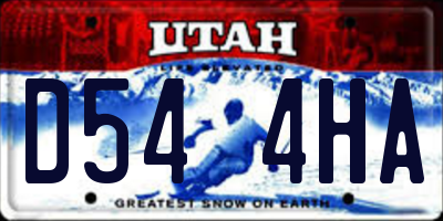 UT license plate D544HA