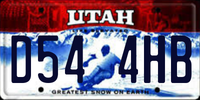 UT license plate D544HB