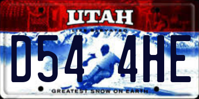 UT license plate D544HE