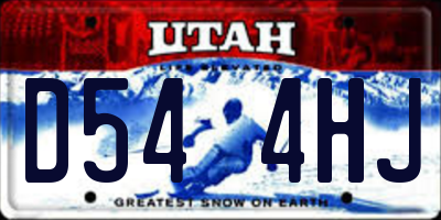 UT license plate D544HJ