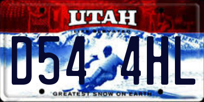 UT license plate D544HL