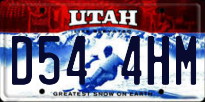 UT license plate D544HM