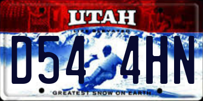 UT license plate D544HN