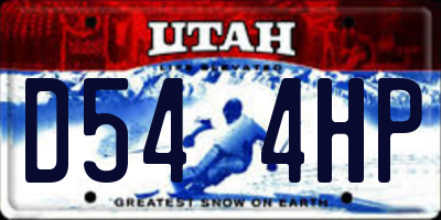 UT license plate D544HP