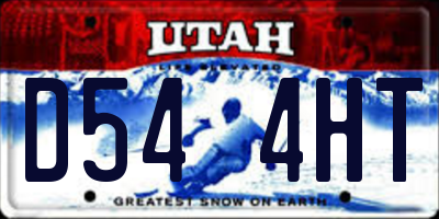 UT license plate D544HT
