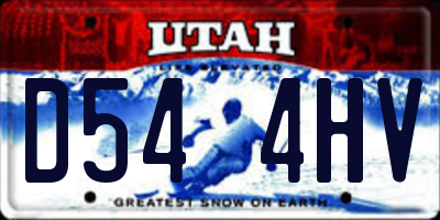 UT license plate D544HV