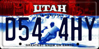 UT license plate D544HY