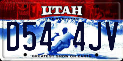 UT license plate D544JV