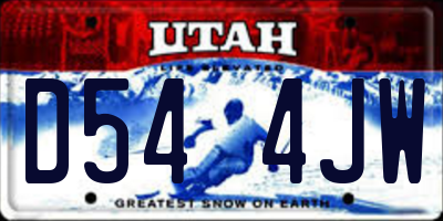 UT license plate D544JW