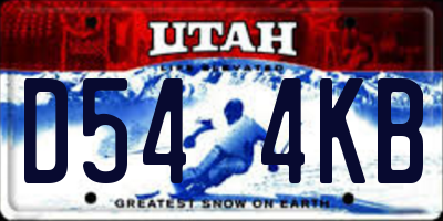 UT license plate D544KB