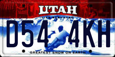 UT license plate D544KH