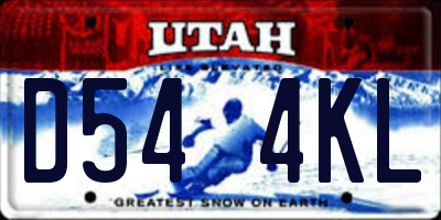UT license plate D544KL