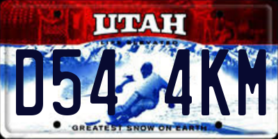 UT license plate D544KM