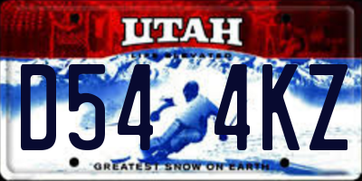 UT license plate D544KZ