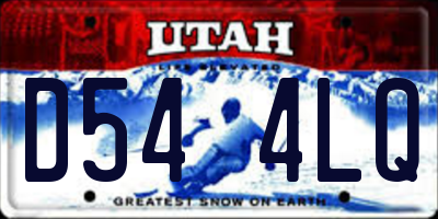 UT license plate D544LQ