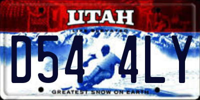 UT license plate D544LY
