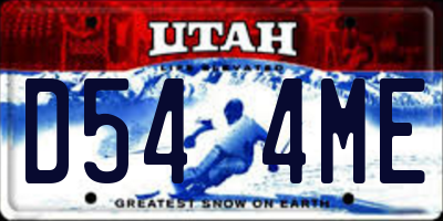 UT license plate D544ME