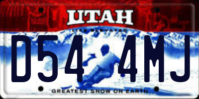 UT license plate D544MJ