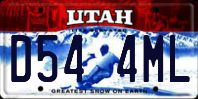UT license plate D544ML