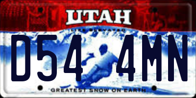 UT license plate D544MN