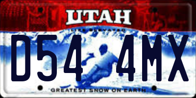 UT license plate D544MX