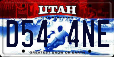UT license plate D544NE