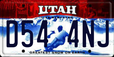 UT license plate D544NJ