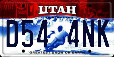 UT license plate D544NK