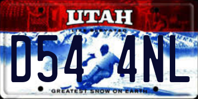 UT license plate D544NL