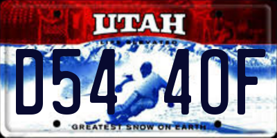 UT license plate D544OF
