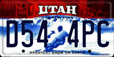 UT license plate D544PC
