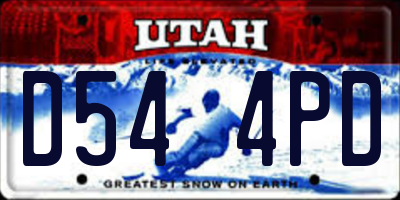 UT license plate D544PD