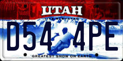 UT license plate D544PE
