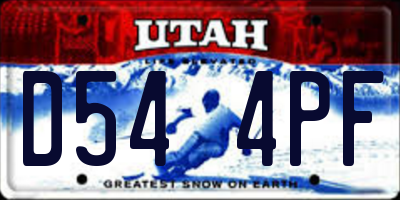 UT license plate D544PF