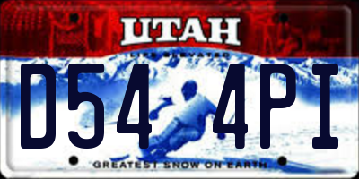 UT license plate D544PI