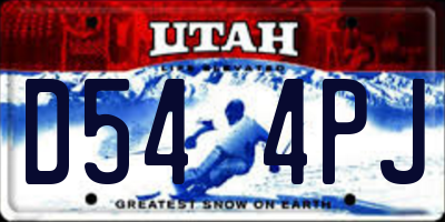 UT license plate D544PJ