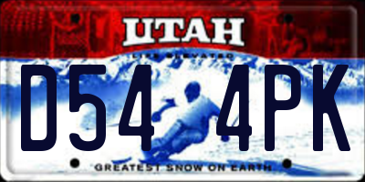 UT license plate D544PK